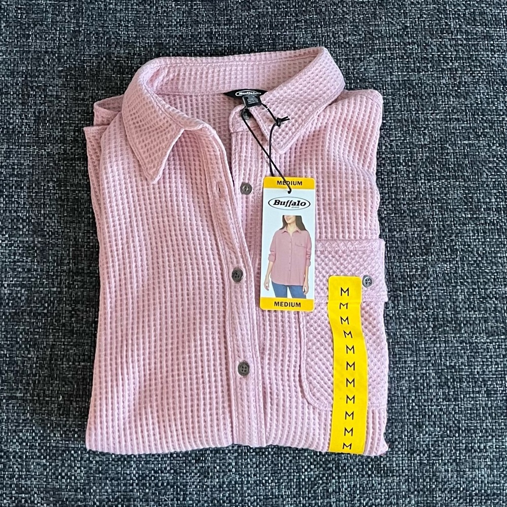 NWT Buffalo Women's Waffle Button-Down Top - Picture 6 of 8